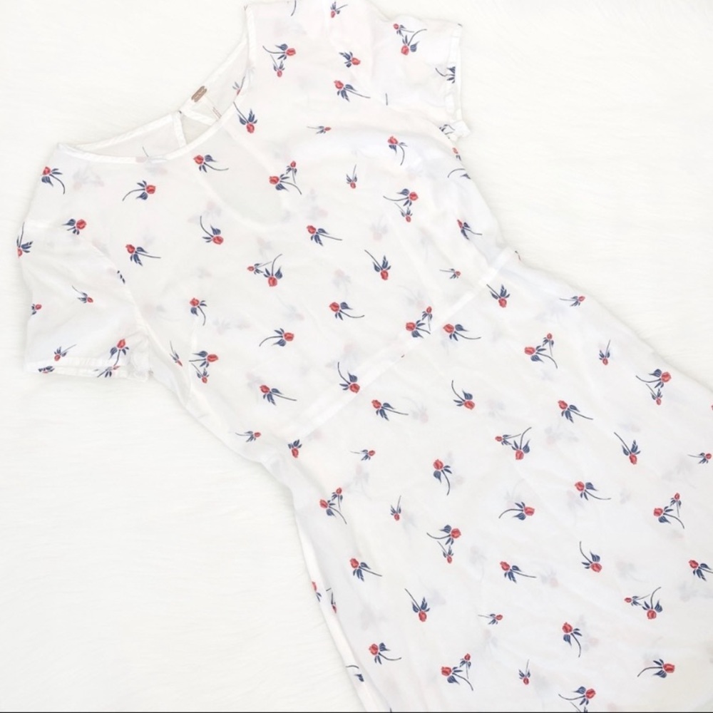 Free People White Floral Mini Dress